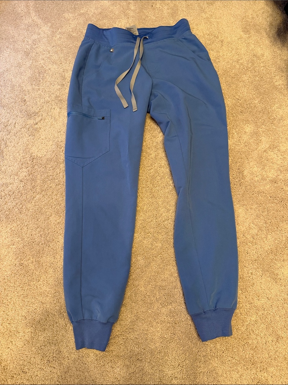 Figs Blue Jogger Pants with Drawstring Waist